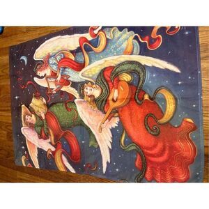 Angels with Musical Instruments Harps Garden Flag 27.5"x38" 2004
